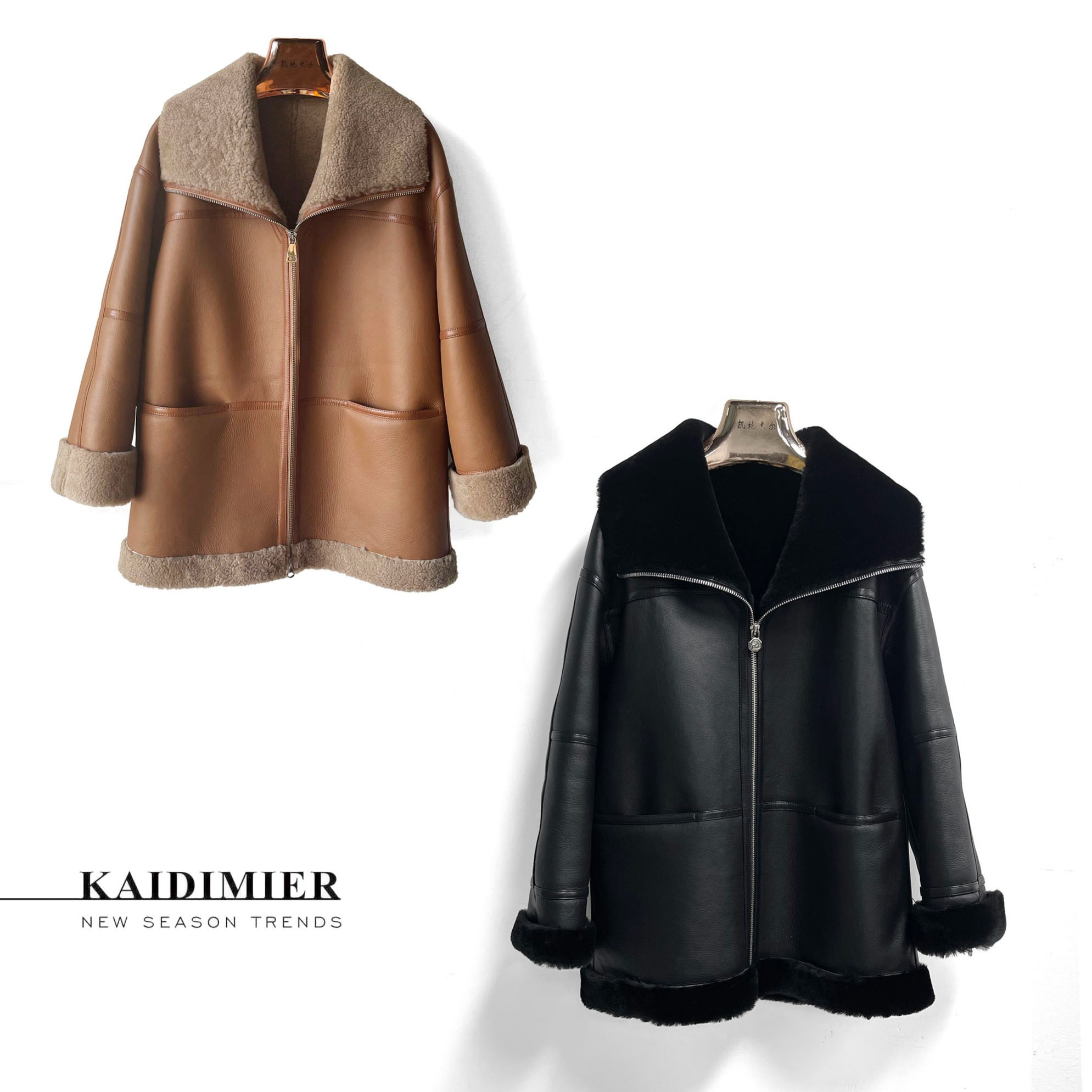 "星梦缘"幂幂款28097休闲真皮真毛的保暖女外套时尚气质冬季轻奢