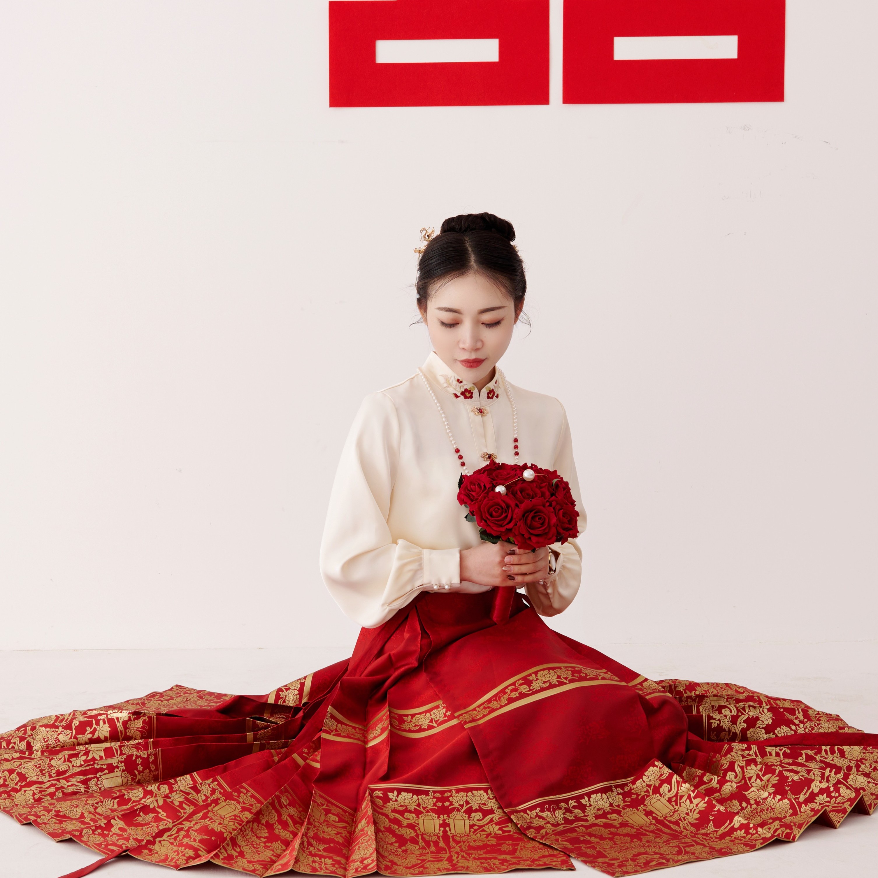 新中式汉服马面裙敬酒服新娘2025红色高级感结婚订婚回门礼服套装