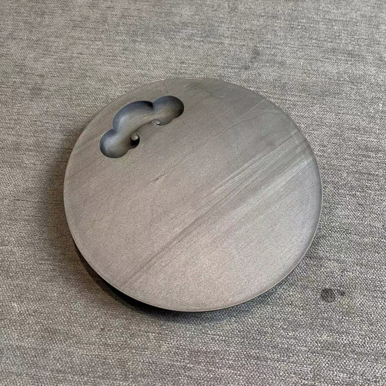 歙砚砚台眉子坑三足花池砚