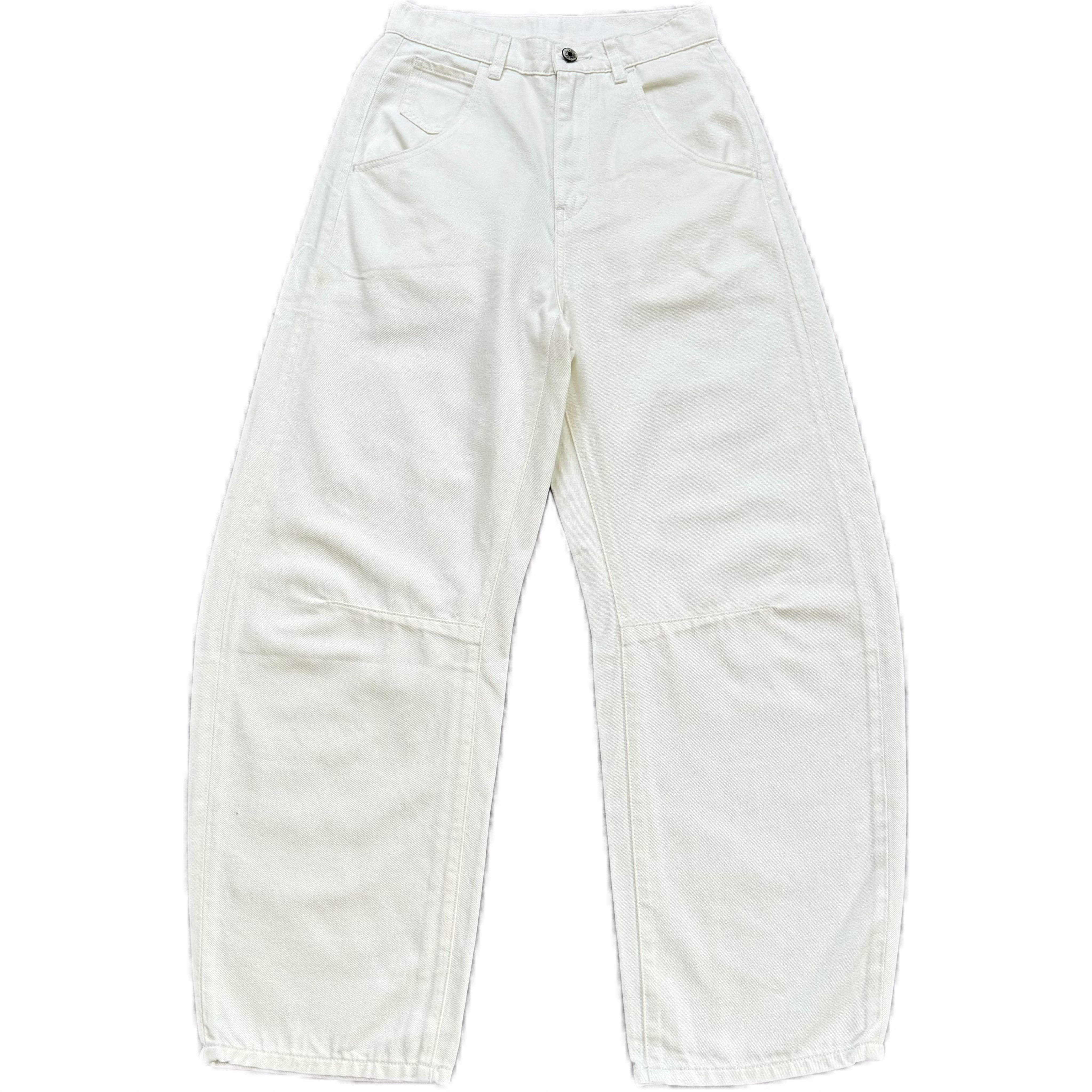 [Janunes Liu]净版牛仔白色弯刀裤休闲裤K1405