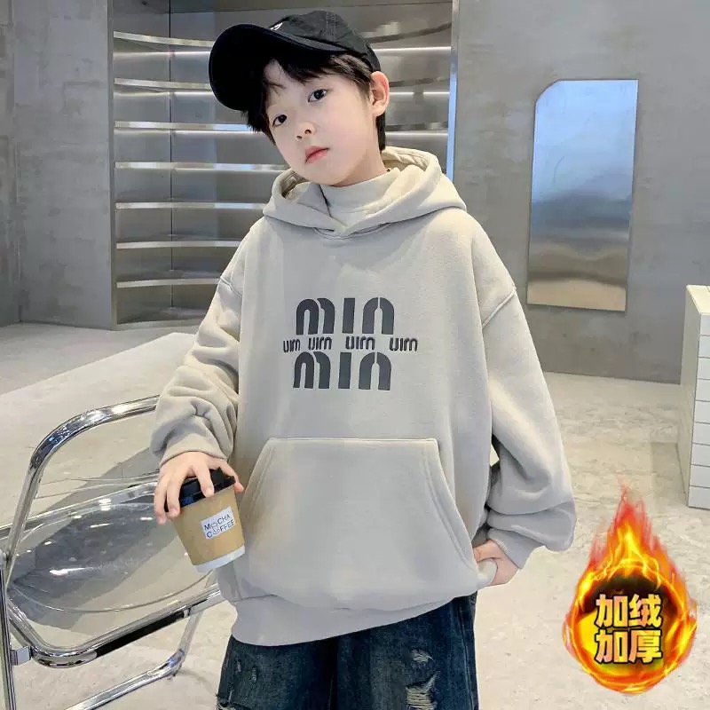 男童卫衣2025冬季新款儿童冬装帅气中大童加绒韩版