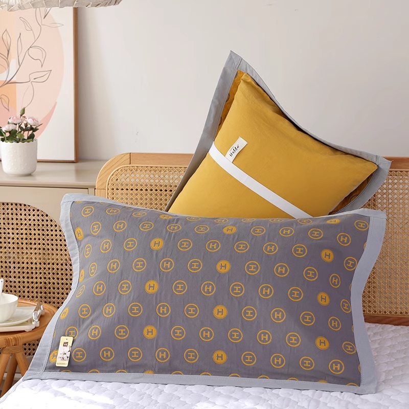 绑带纯棉枕巾一对装四季通用新款防滑不脱落成人加大欧式枕头盖巾