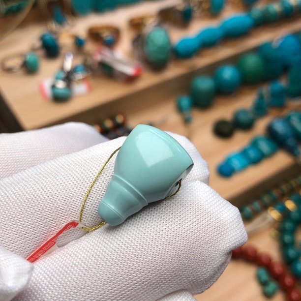 精品高瓷玉化绿松石三通