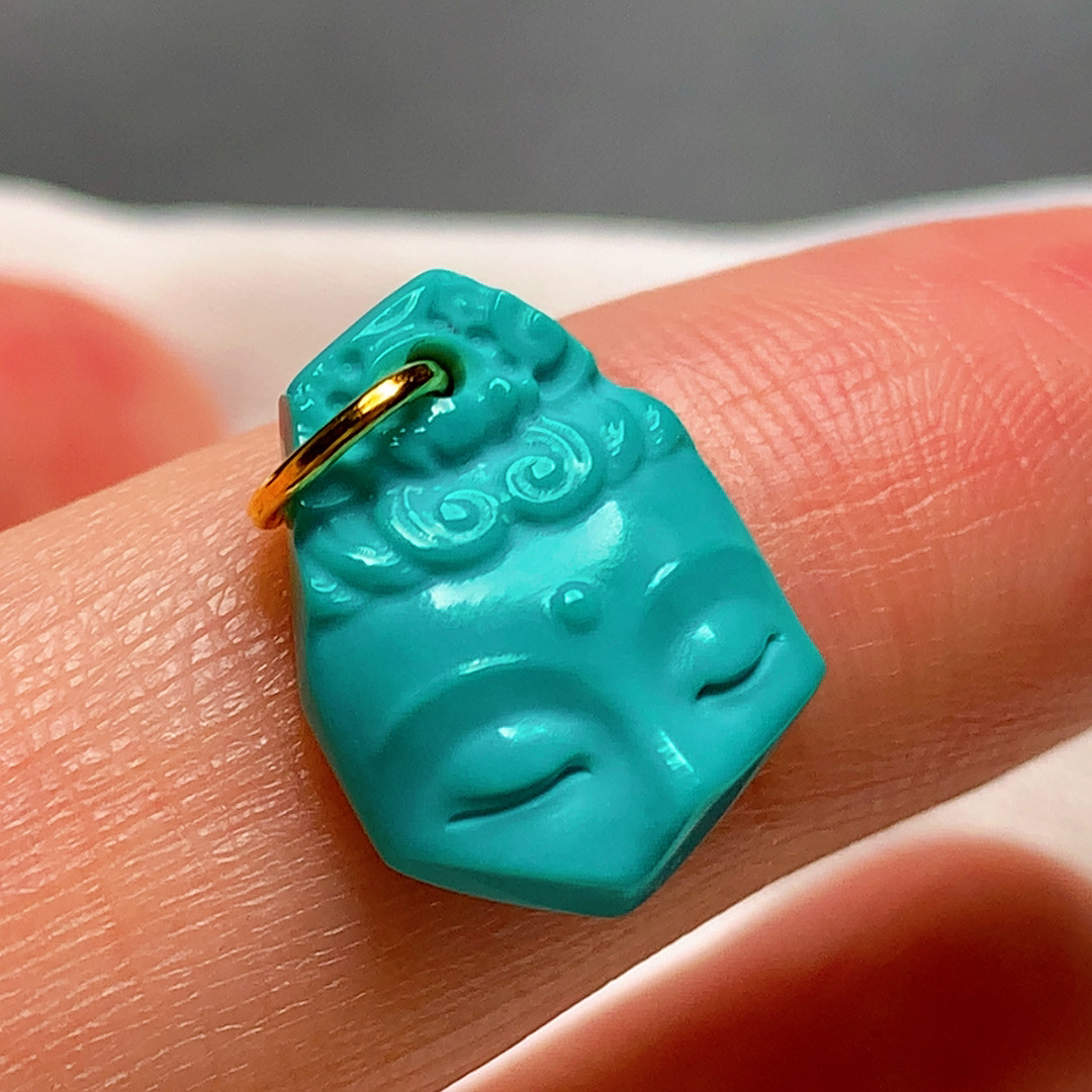 原矿精品高瓷玉化残佛挂件15x11x3mm