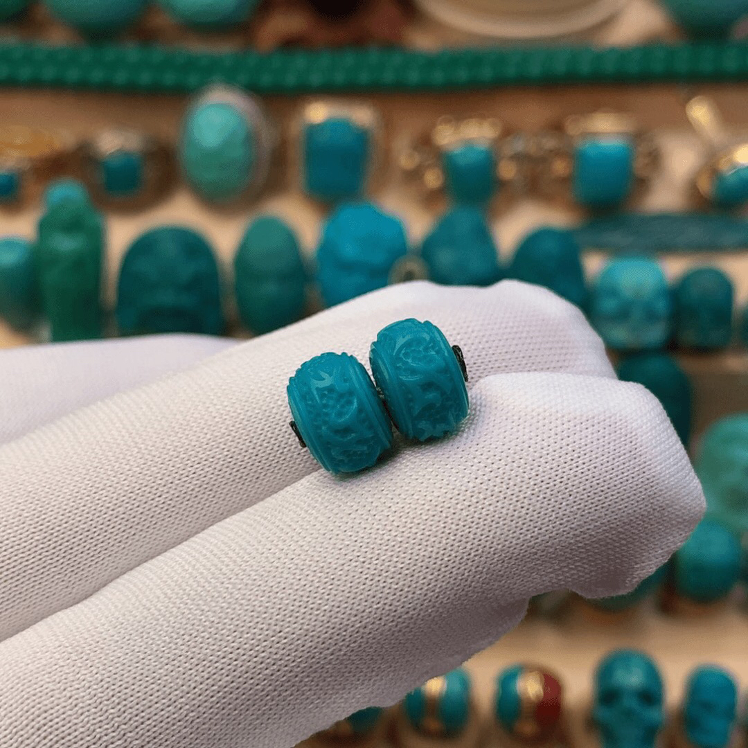 精品高瓷玉化绿松石六字箴言