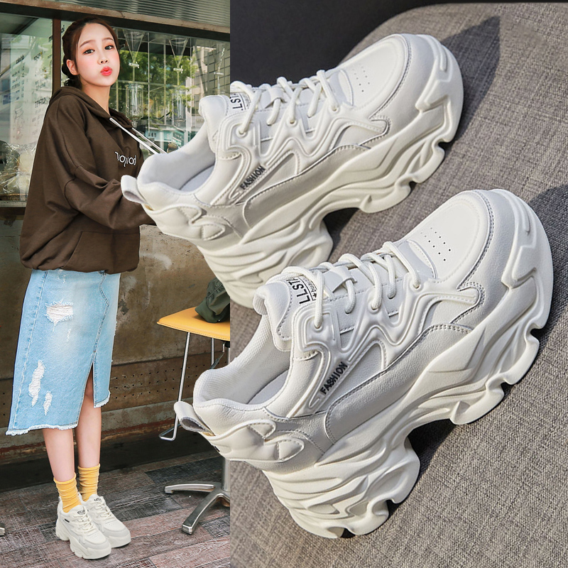 他程百丽内老爹鞋女9cm厚底2023春季新款女鞋子超火小个子运动小