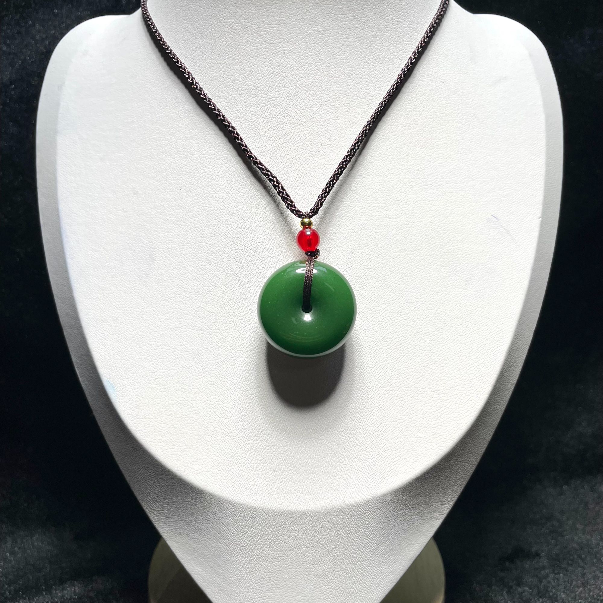 菠菜绿平安扣吊坠时尚百搭女款-131BC8-802-5