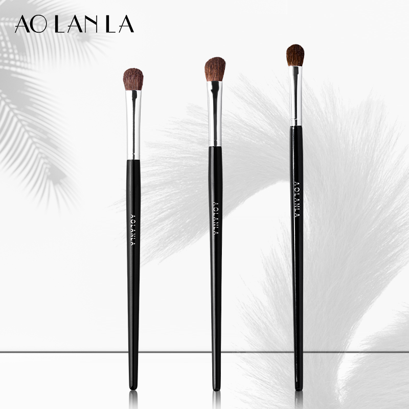 AOLANLA美国专业大师级眼影刷套装晕染刷进口小马毛动物毛3支套装