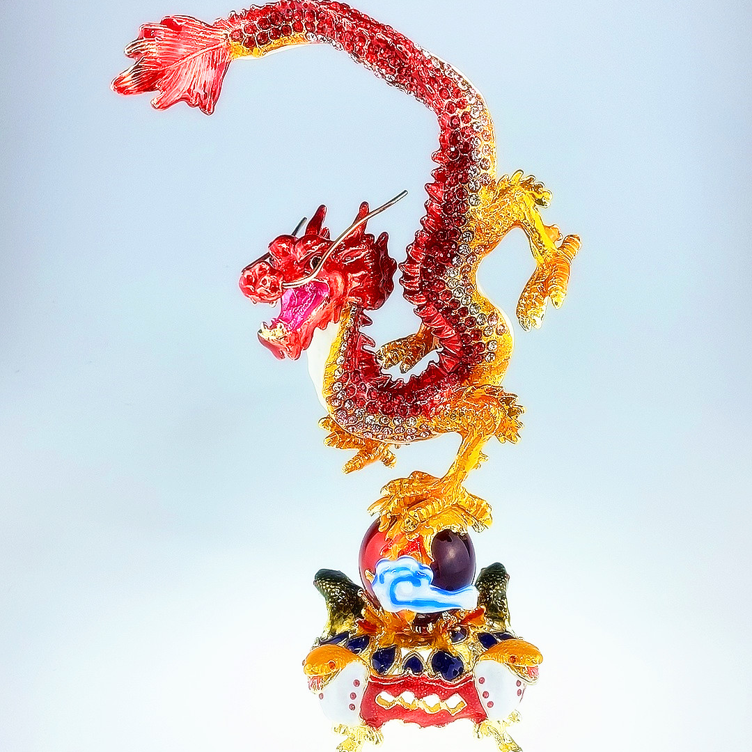 龙腾四海珐琅彩新中式摆件网红家居摆件家用创意工艺品桌面摆件