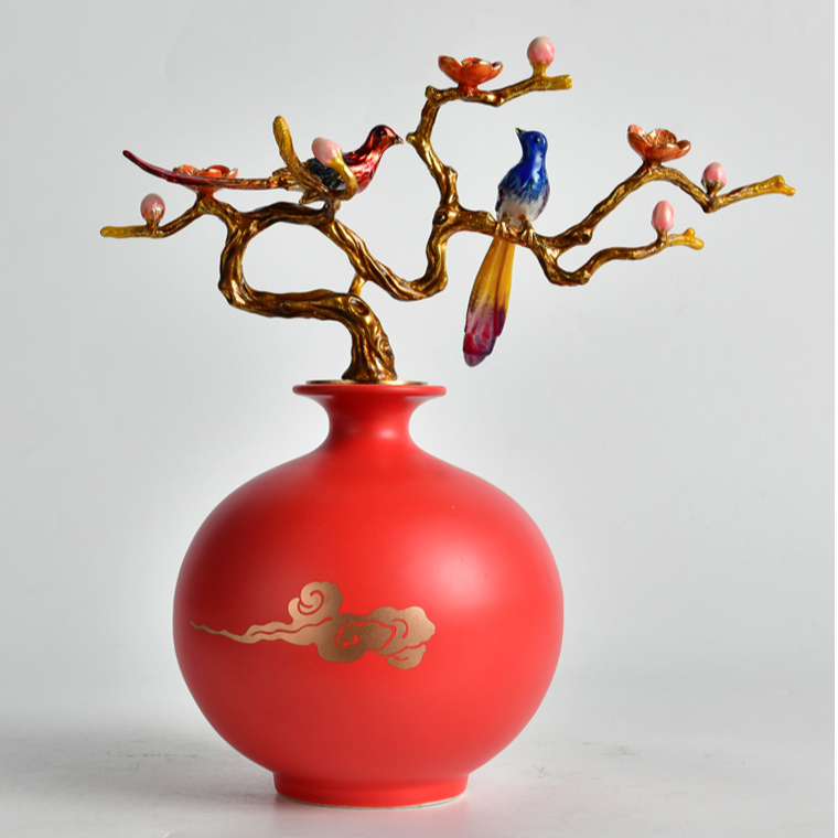 喜上梅梢吉祥创意摆件轻奢高档客厅家里送礼办公室电视柜装饰品