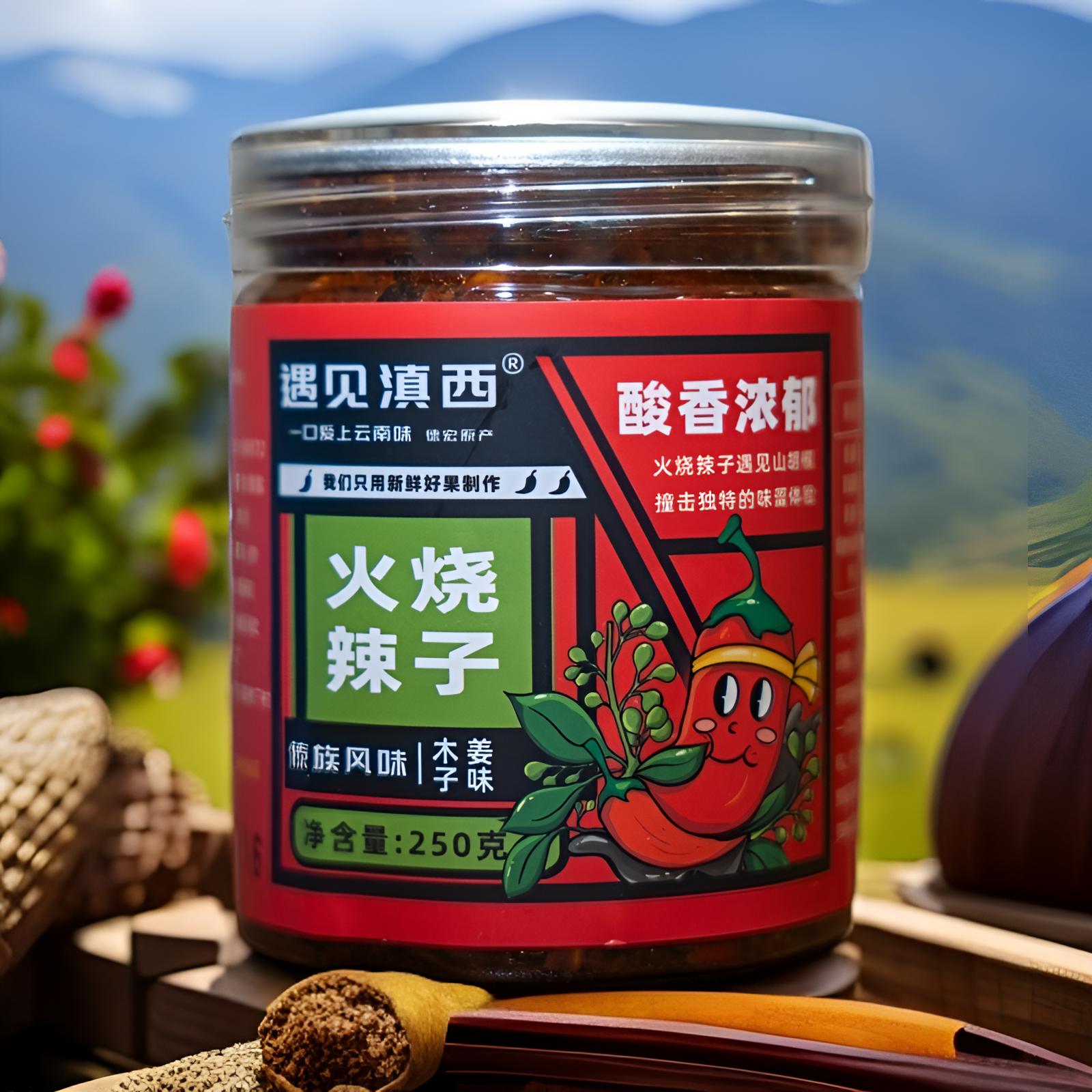 火烧辣子酱（木姜子）250g产品辣椒酱云南特产小米辣香辣开胃经典