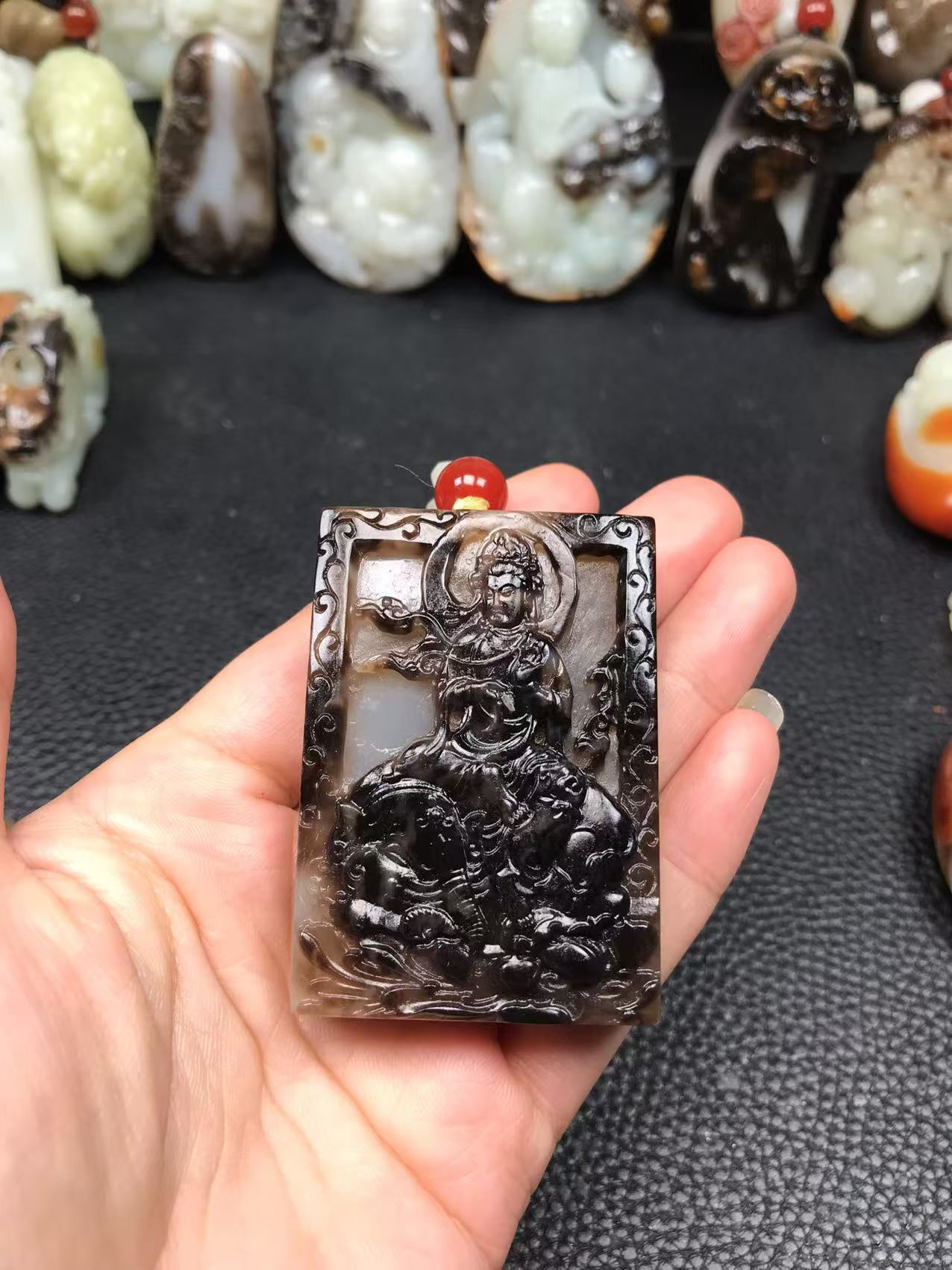 和田玉观音牌，实物漂亮