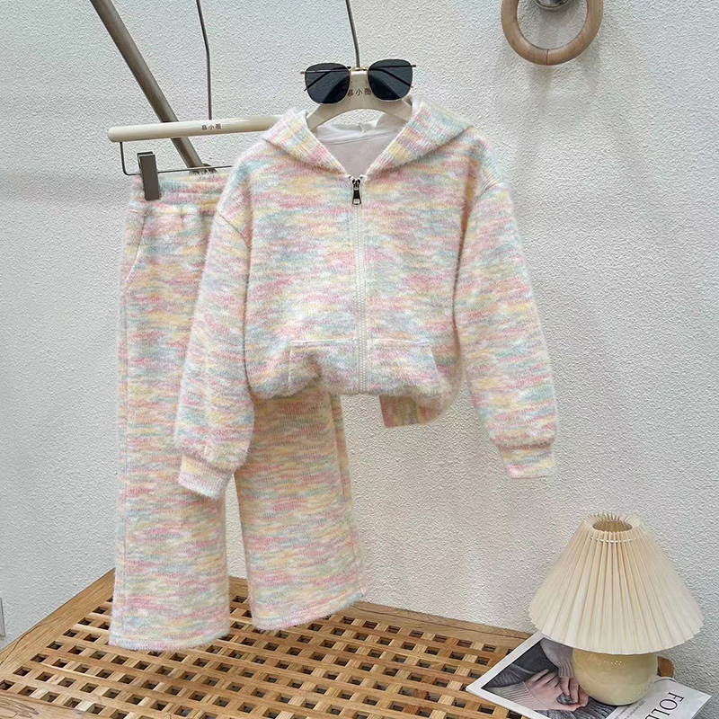 女童阔腿裤套装春秋季新款洋气中大儿童2025新款直筒裤女孩女裤子