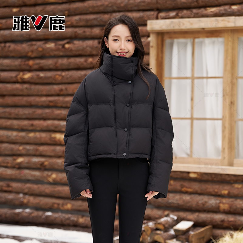 【V/雅鹿】羽绒服女短款冬季保暖立领时尚欧美风YTX01Z16790
