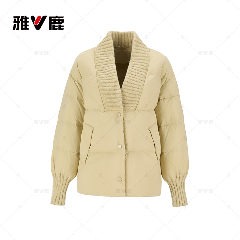 【V/雅鹿】羽绒服女短款时尚羊毛纤维亲肤舒适YTX01Z16730