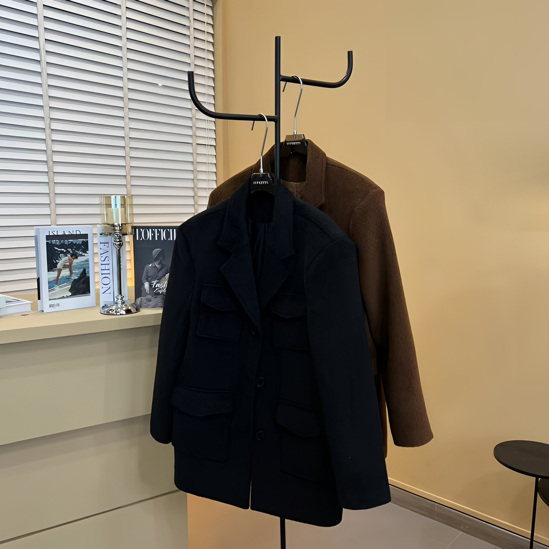 【 亏米甩 NO退 NO换】冬季加棉加厚定制压格口袋款大衣外套2312208