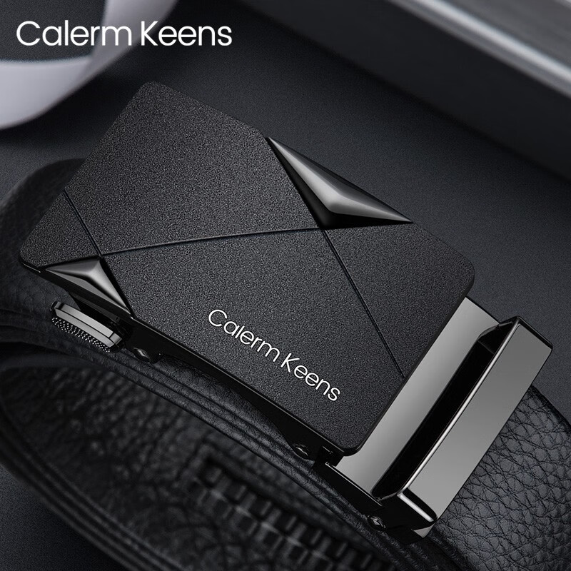 Calermkeens【官方正品】男士腰带真牛皮皮带自动扣轻奢皮带男款