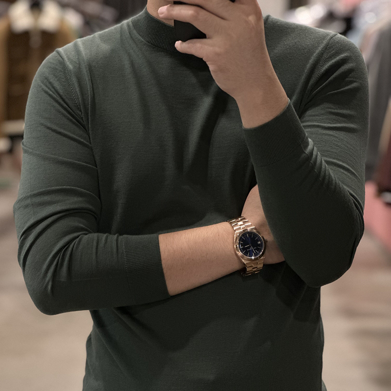 LA CALIFFA13900元版"总裁Premium wool"精纺羊毛 长袖打底针织衫