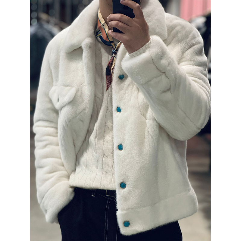 167000版“哥本哈根T0级别小母貂 王子风high fur"奢华水貂夹克