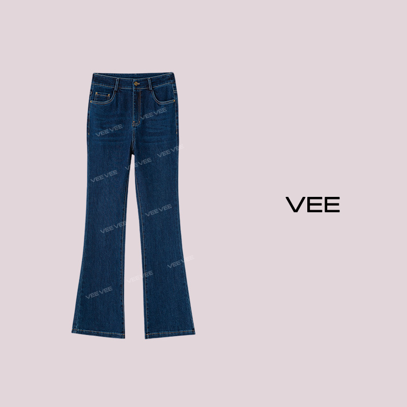 【短视频】VEE【90年代】复古高腰直筒微喇牛仔裤女上新小个子喇叭裤