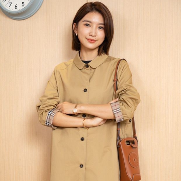 Yun/韫秋季新款时尚百搭全棉中长款风衣C2211551