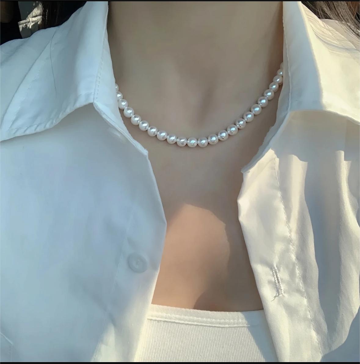 【正圆欧若拉尊享版】吉尔德五星特选天然淡水白色项链 6.3-7.3mm