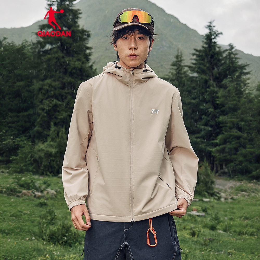 乔丹运动风衣男2025春季新款户外防风防泼水户外冲锋连帽夹克外套