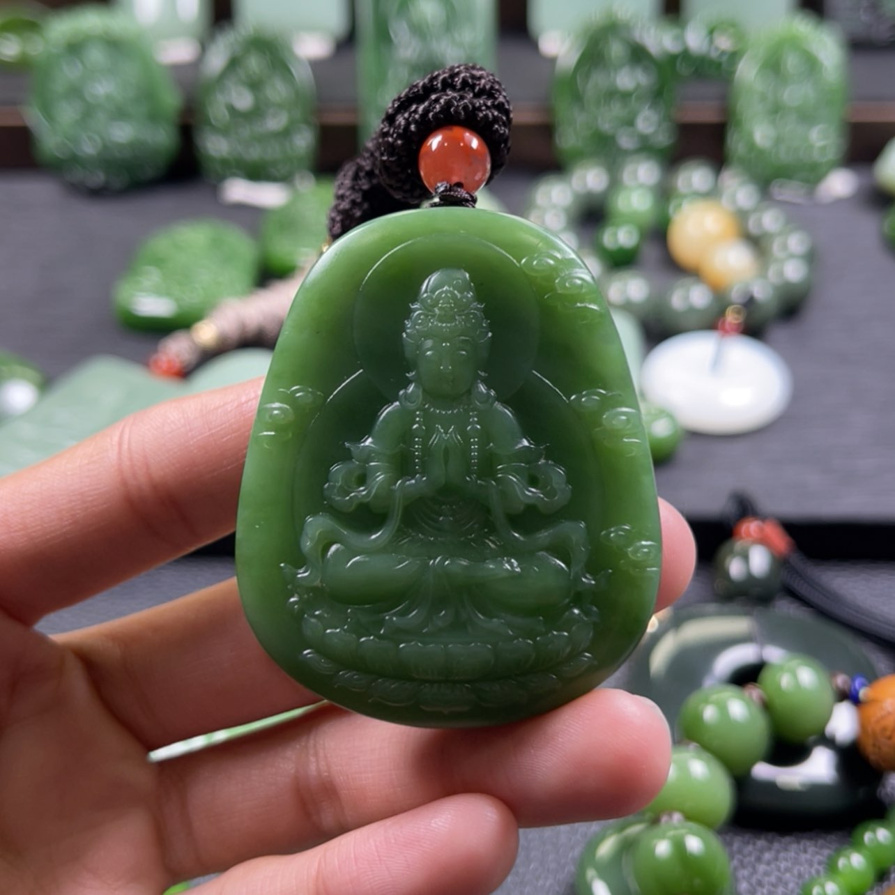【闪购商品】和田玉（碧玉）挂件未镶嵌用****5
