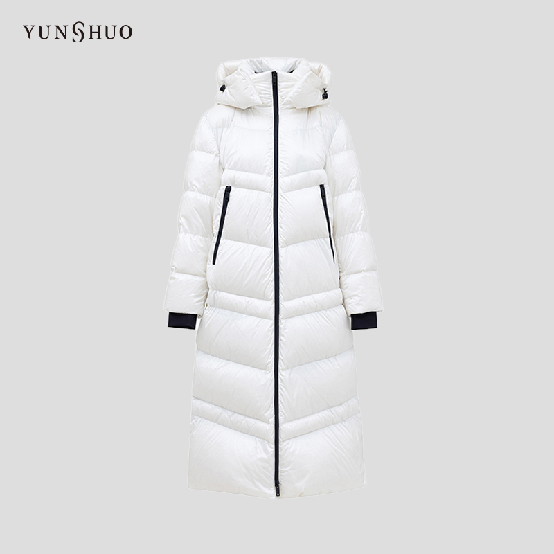 YUNSHUO羽绒服女冬季新款中长款白鸭绒加厚保暖羽绒衣819074