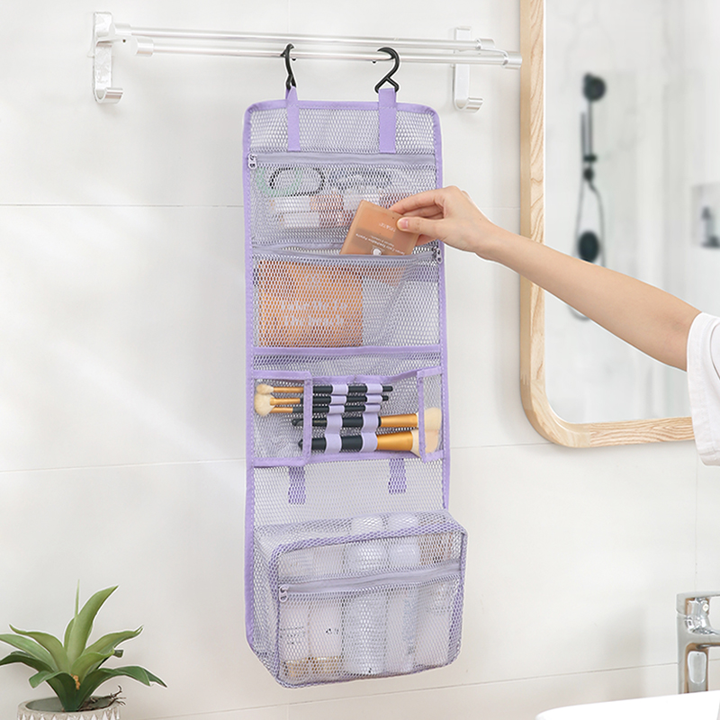 化妆包女便携洗漱包2024新款大容量护肤品化妆刷收纳包旅行网纱袋