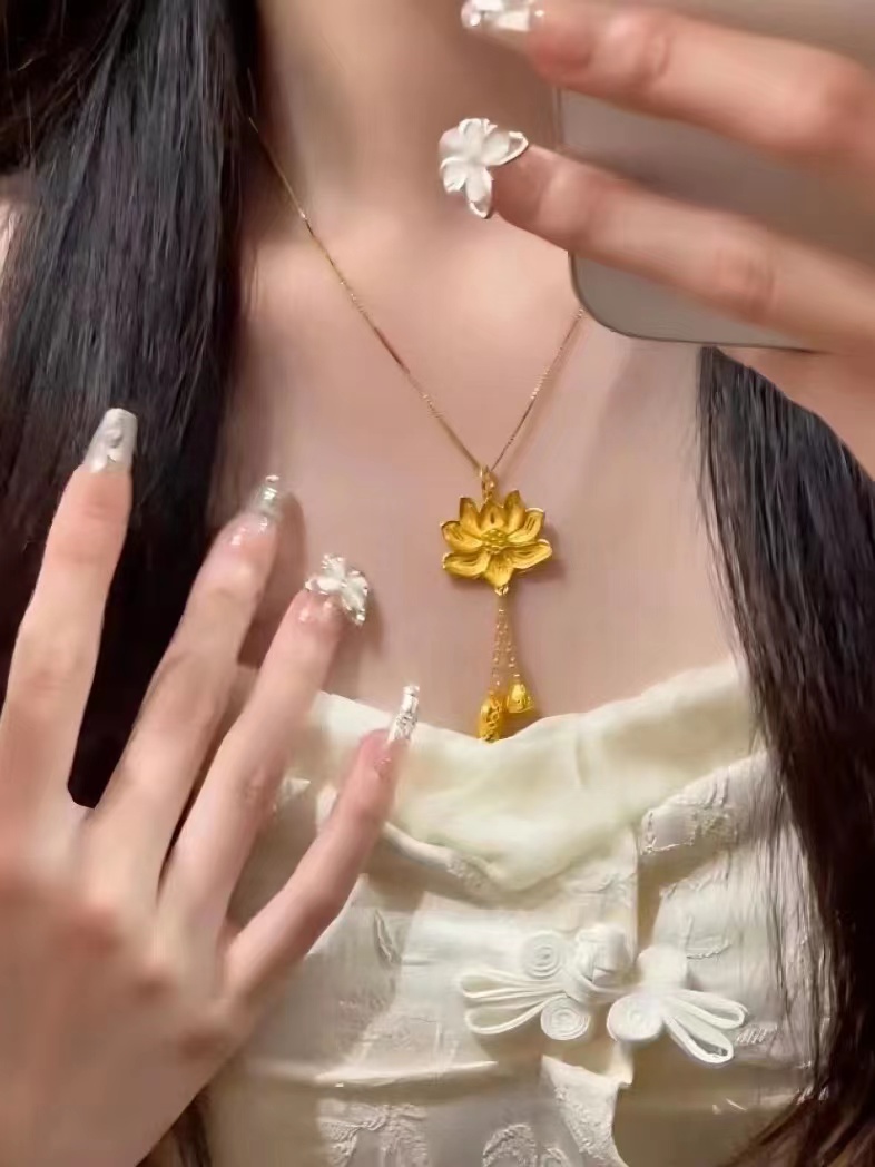 QIAMI AC 洽米高定【莲花两世欢项链吊坠】时尚百搭手工编绳