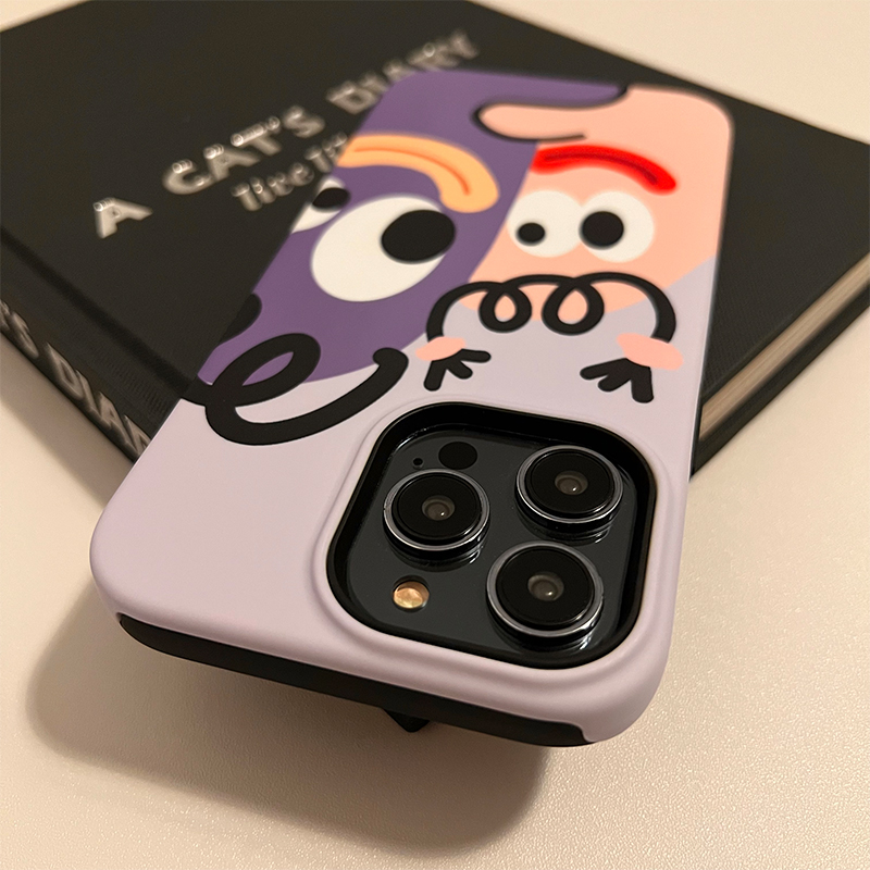 香肠嘴怪兽适用苹果iphone14pro涂鸦15Pro全包15可爱磨砂12手机壳