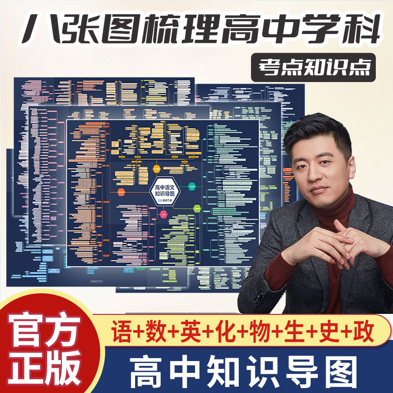 张雪峰 高中知识导图 涵盖高中八科每科一图建立知识体系全国通用