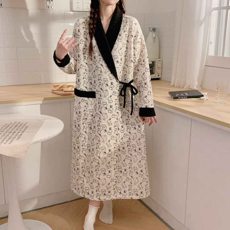 孕妇睡裙春秋冬季哺乳睡衣产后月子服日式和服产妇产房待产连衣裙