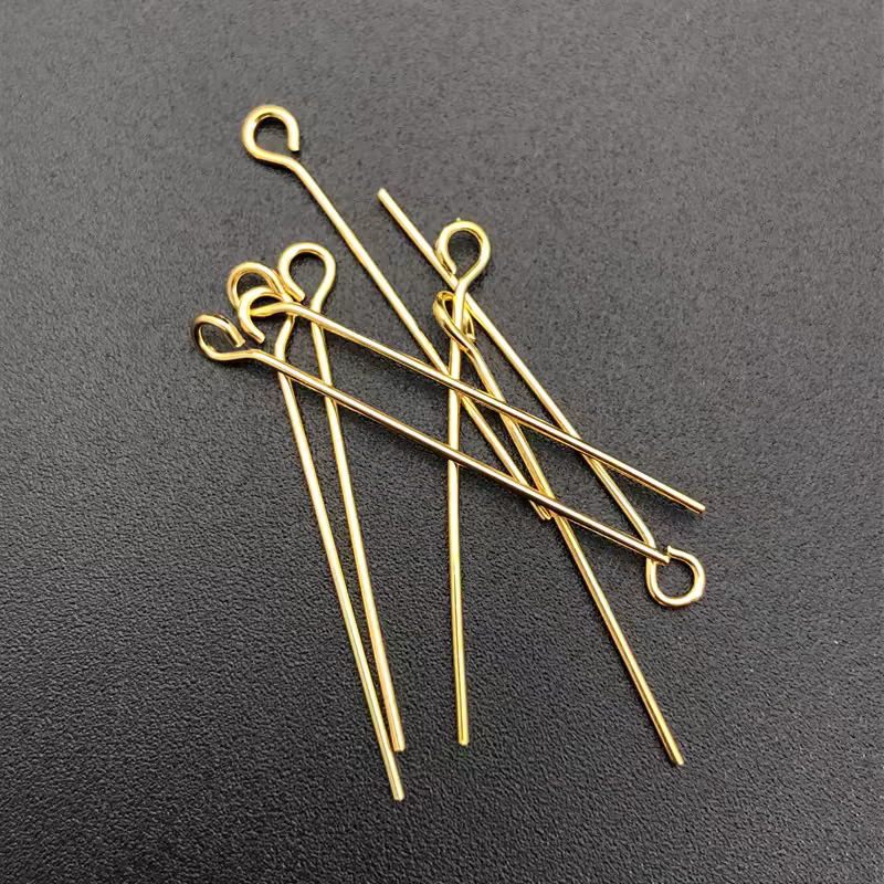 保色包金配件9字针串珠diy耳环饰品挂件材料