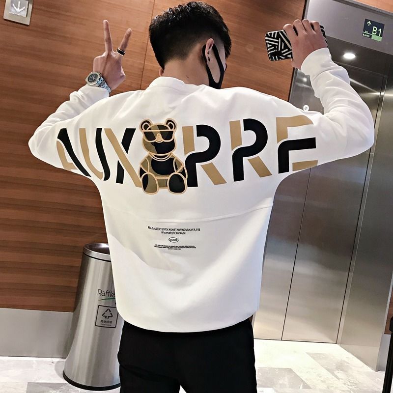 卫衣男士潮牌ins网红长袖T恤2023新款春秋季痞帅潮流圆领男装外套