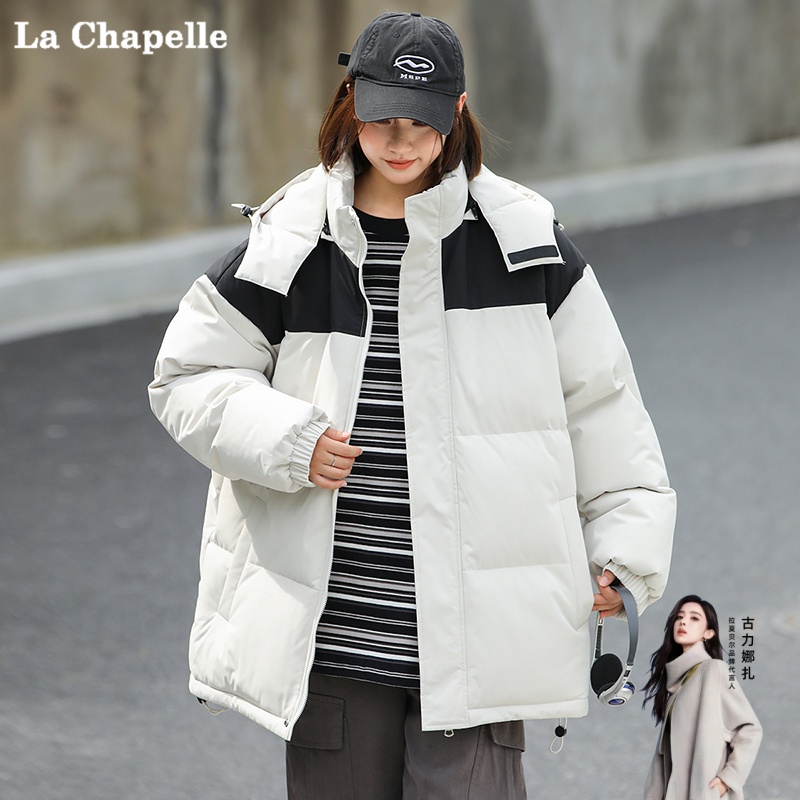 拉夏贝尔2024新款连帽棉衣冬季加厚保暖棉服棉袄外套C6