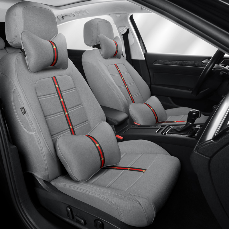 23新款麻专车定做汽车座套棉麻全包围坐垫四季通用亚麻皮座椅套