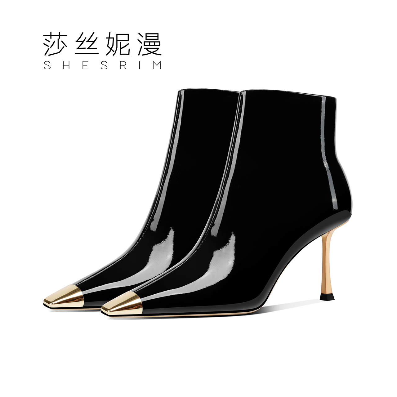 S284-S32-真皮尖头短靴女细跟靴子时尚简约女鞋子气质鞋