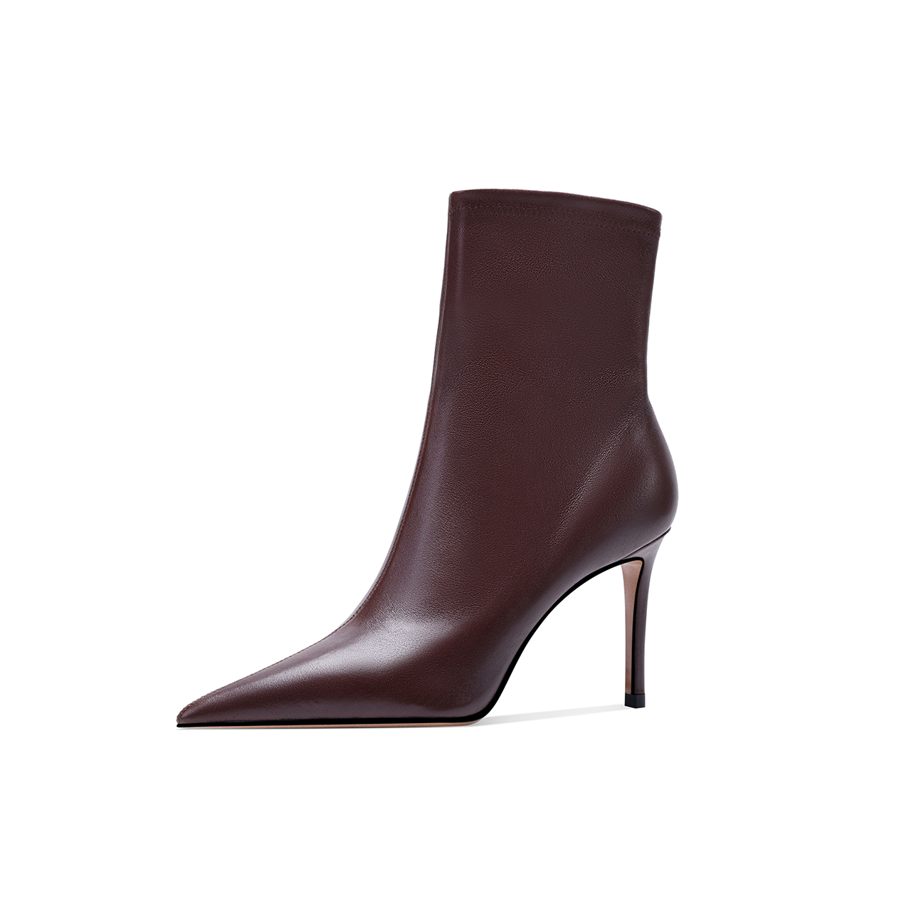 260-里外全真皮秋冬女士中筒短靴上新时装短靴皮包实心跟单里黑