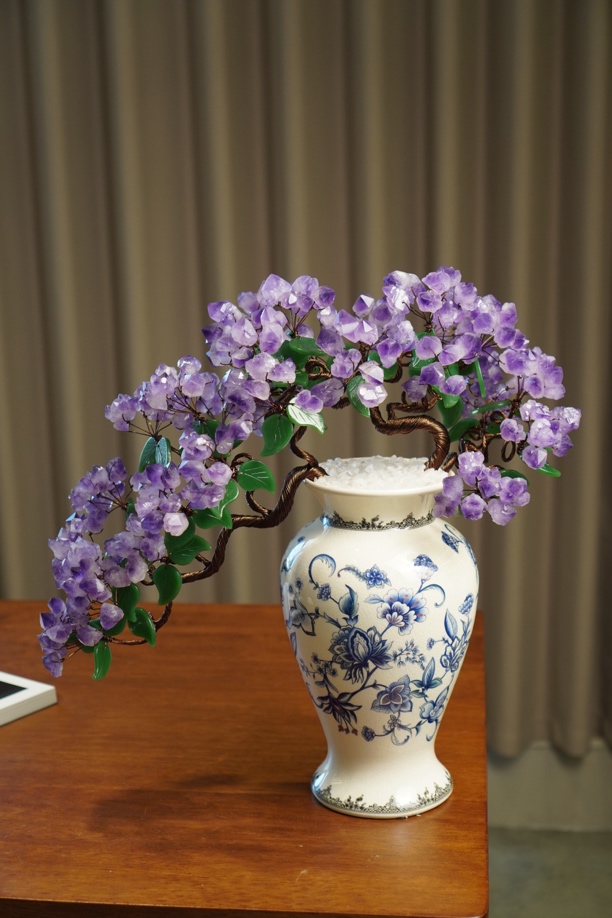 原矿紫水晶树装饰品礼物手工摆件晶簇原石居家礼品软装装饰