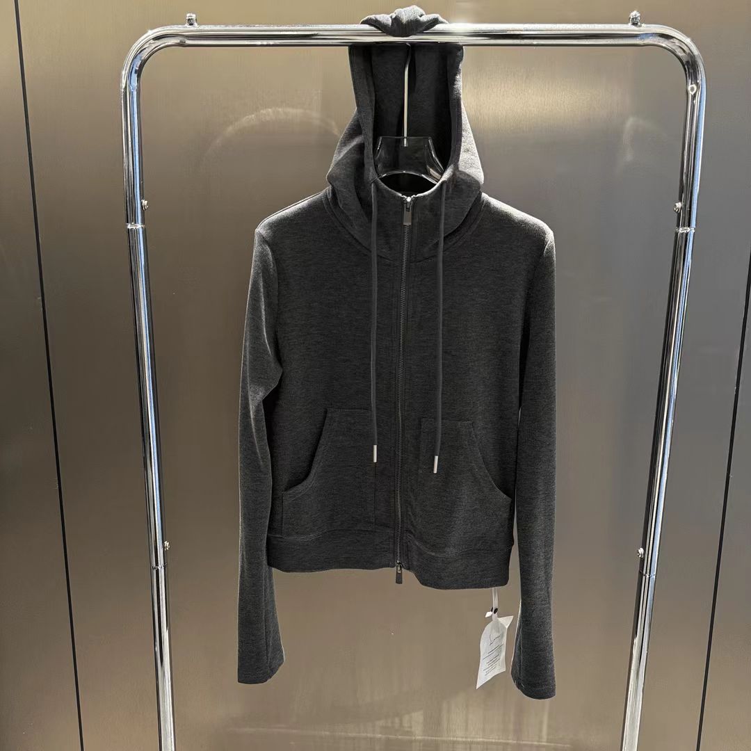 NANA STUDIO（冬日心机）显瘦双头拉链休闲连帽德绒帽衫外套70387