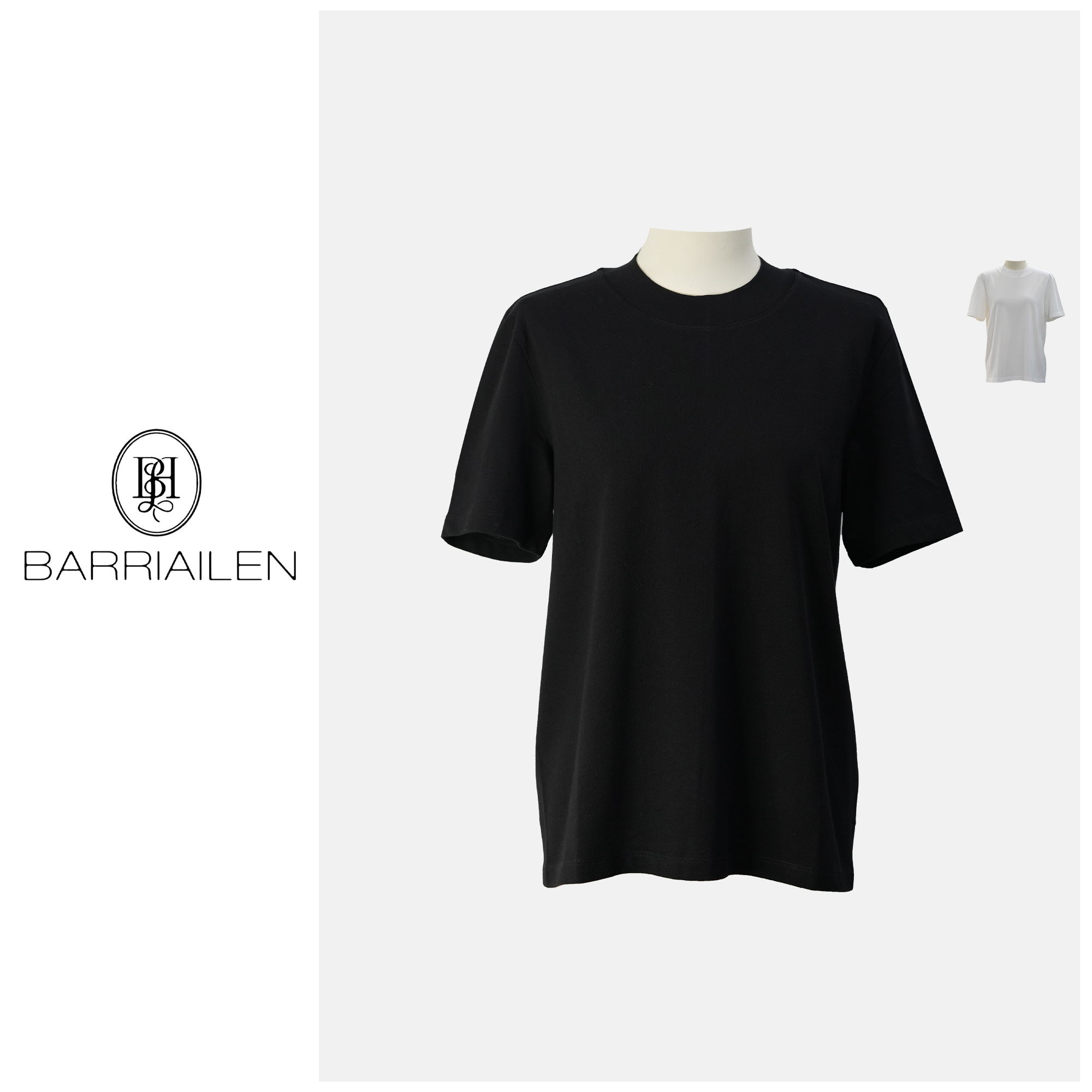 BARRIAILEN | 企鹅领简约纯色百搭短袖T恤-246946