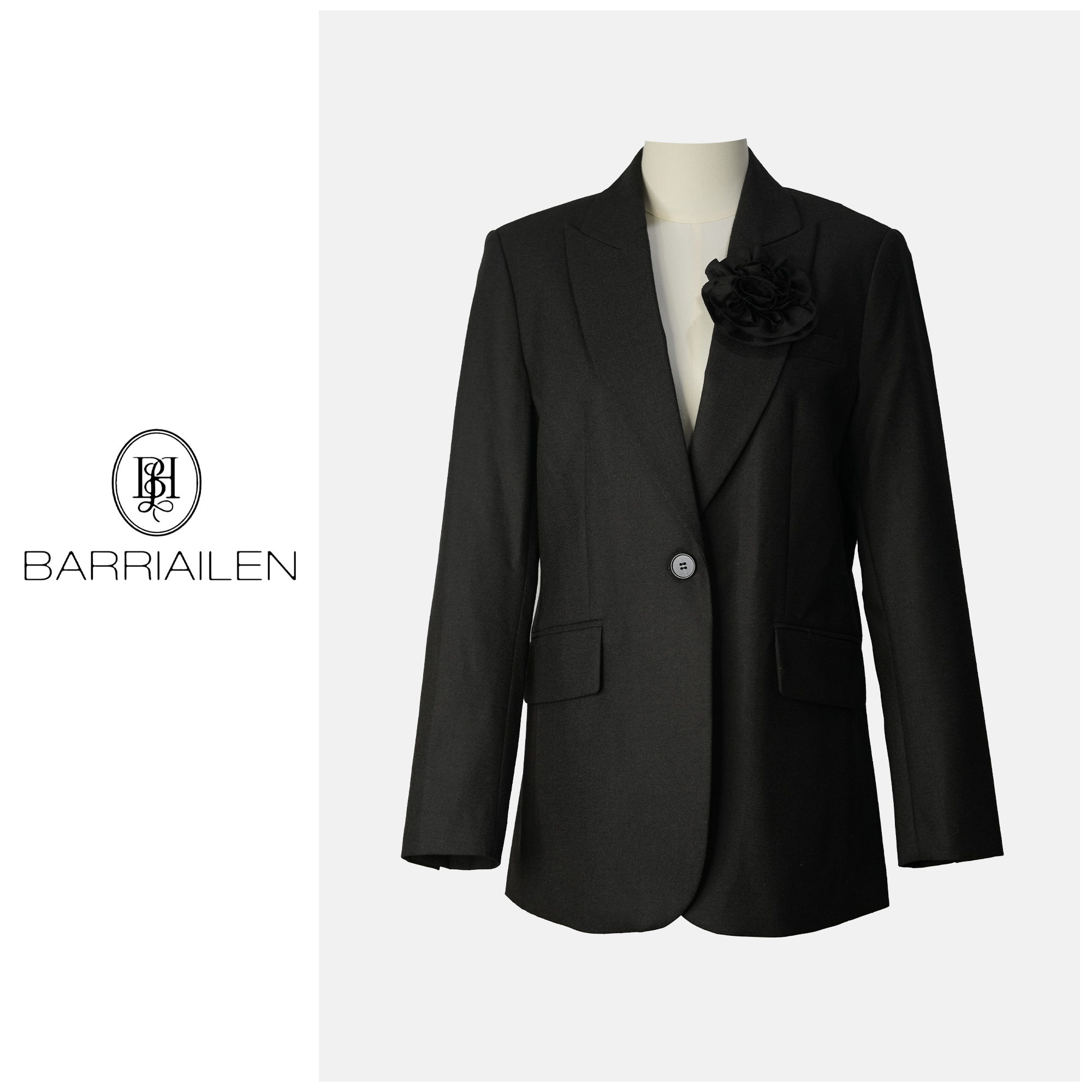 BARRIAILEN | 休闲商务气质修身长袖西装-2401810