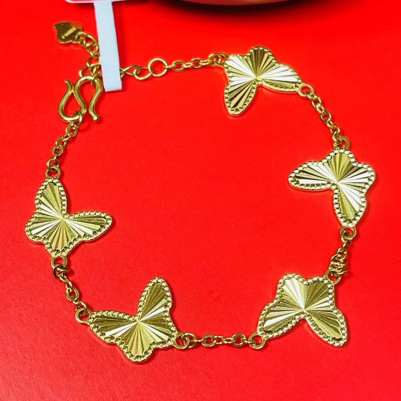 足银手链 苞金足银蝴蝶手链时尚简约大气百搭精致气质女士款精美