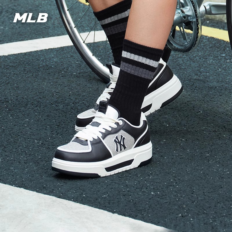 MLB张凌赫同款情侣撞色复古帆布学长鞋休闲鞋24春夏新款3ASXLSL4N