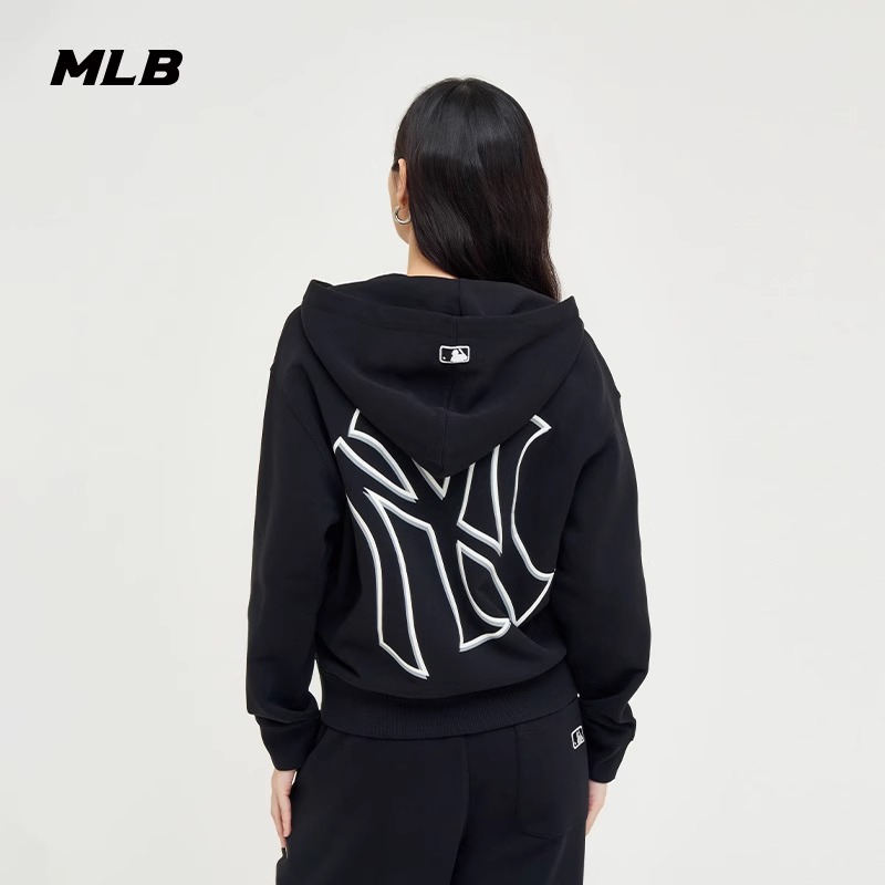 MLB男女情侣大logo时尚百搭连帽拉链外套24春夏新款3ATRB0544