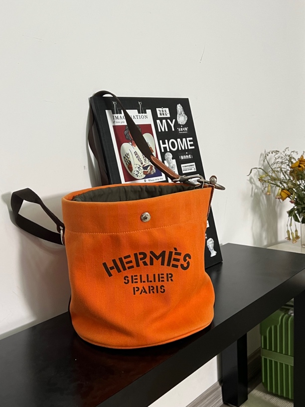 95新 Hermes/爱马仕 舍得 Hermes 菜篮子斜挎包
