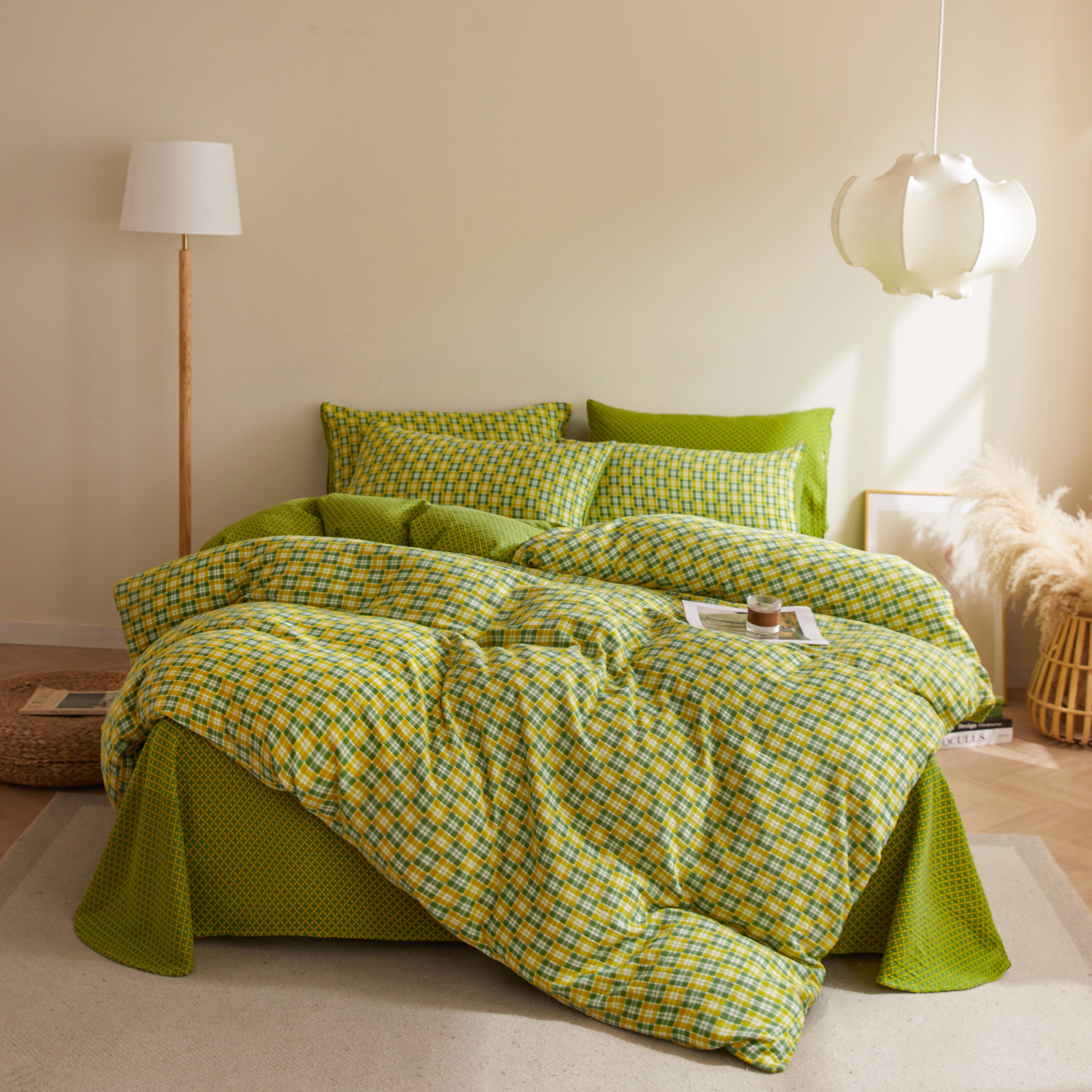 【晨曦】单人三件套实体高货-全棉色织提花双层纱四件套宿舍三件套