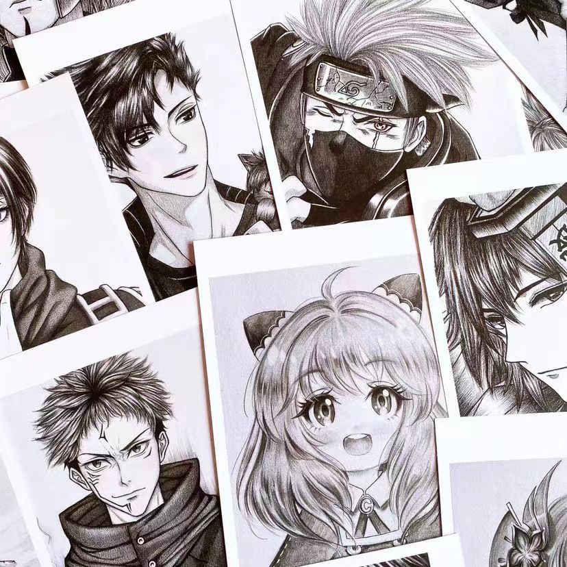 800漫画人物临摹卡美术教学适用